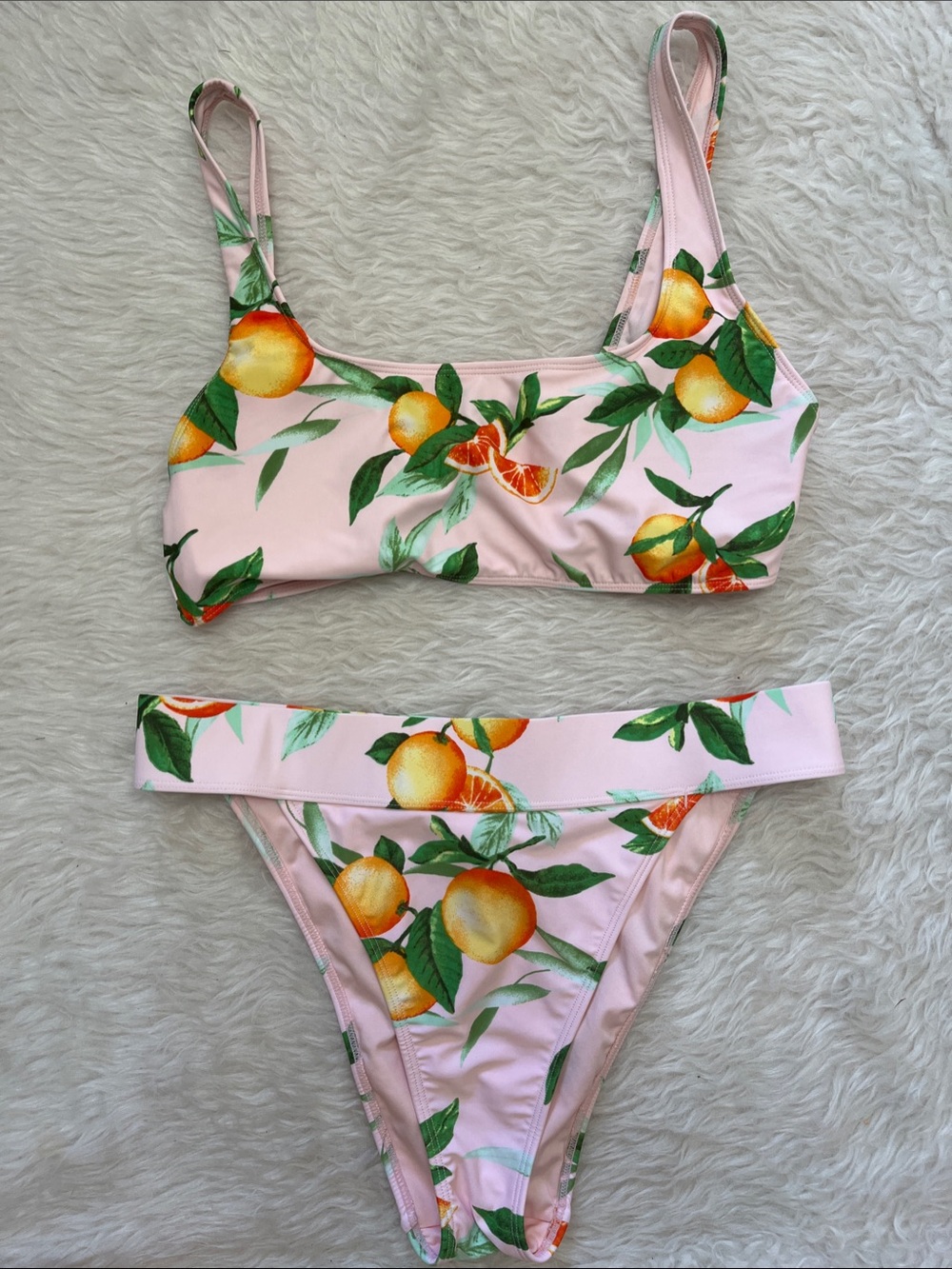 Women’s Pink Citrus Print One-Piece Swimwear